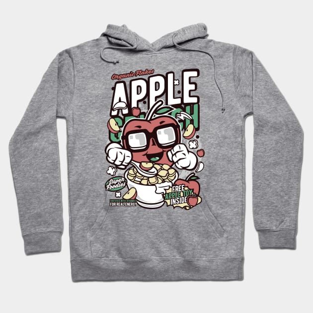 Retro Cartoon Cereal Box // Apple Crunch // Funny Vintage Breakfast Cereal Hoodie by SLAG_Creative